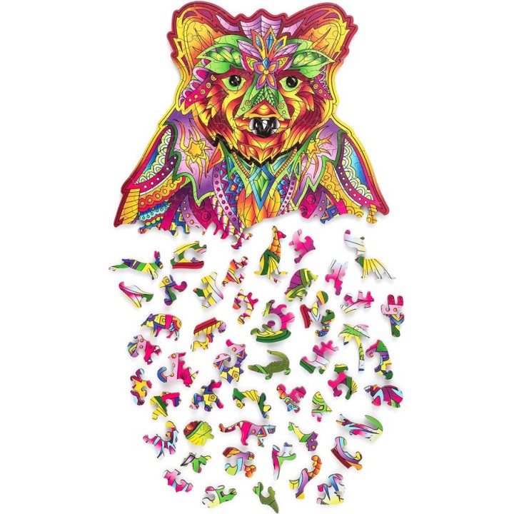 Puzzle en bois coloré ours 184 pièces