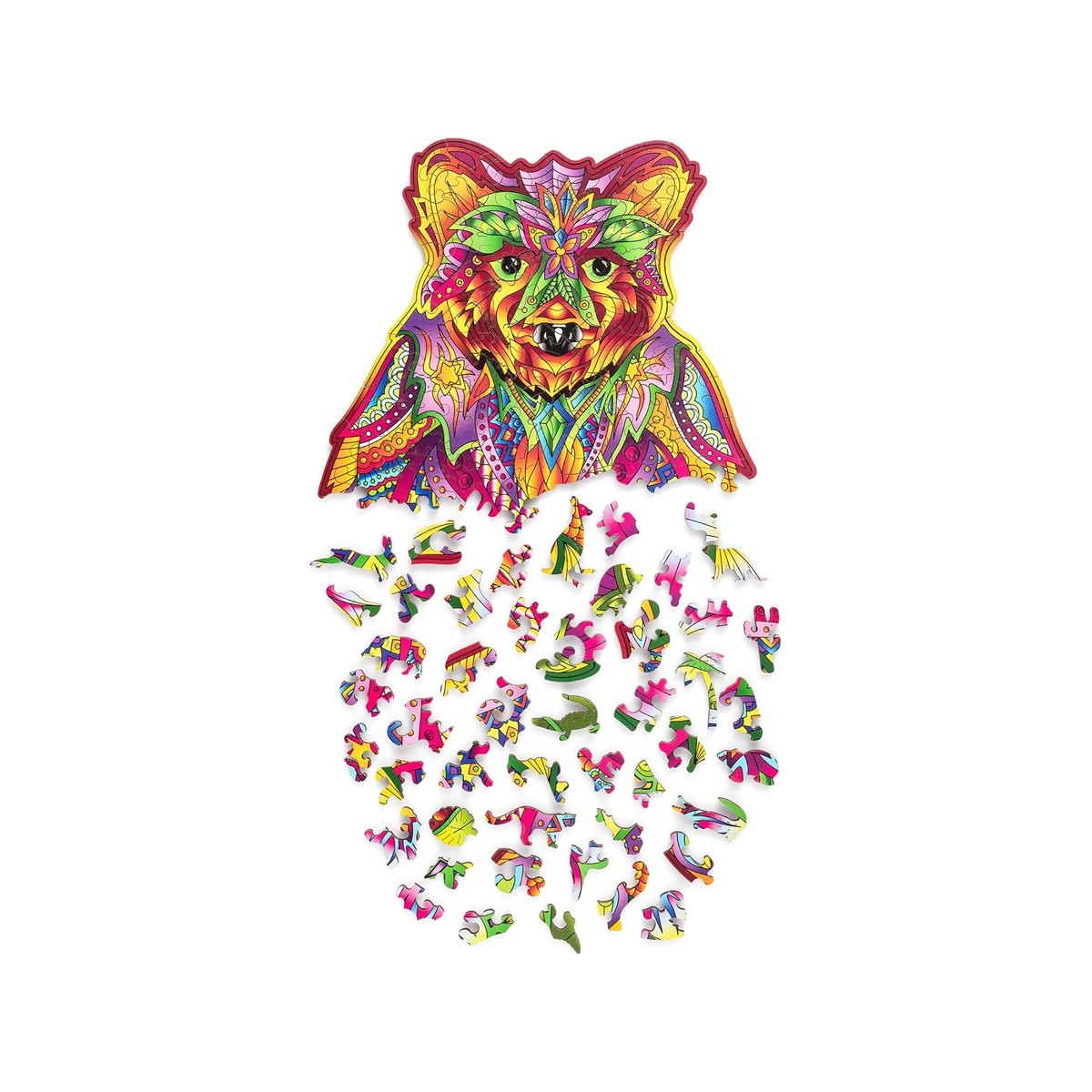 Puzzle en bois coloré ours 184 pièces
