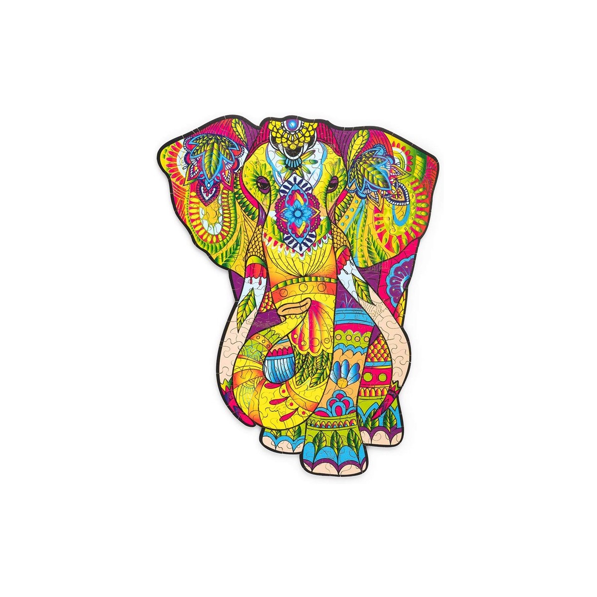 Puzzle en bois coloré éléphant 193 pièces