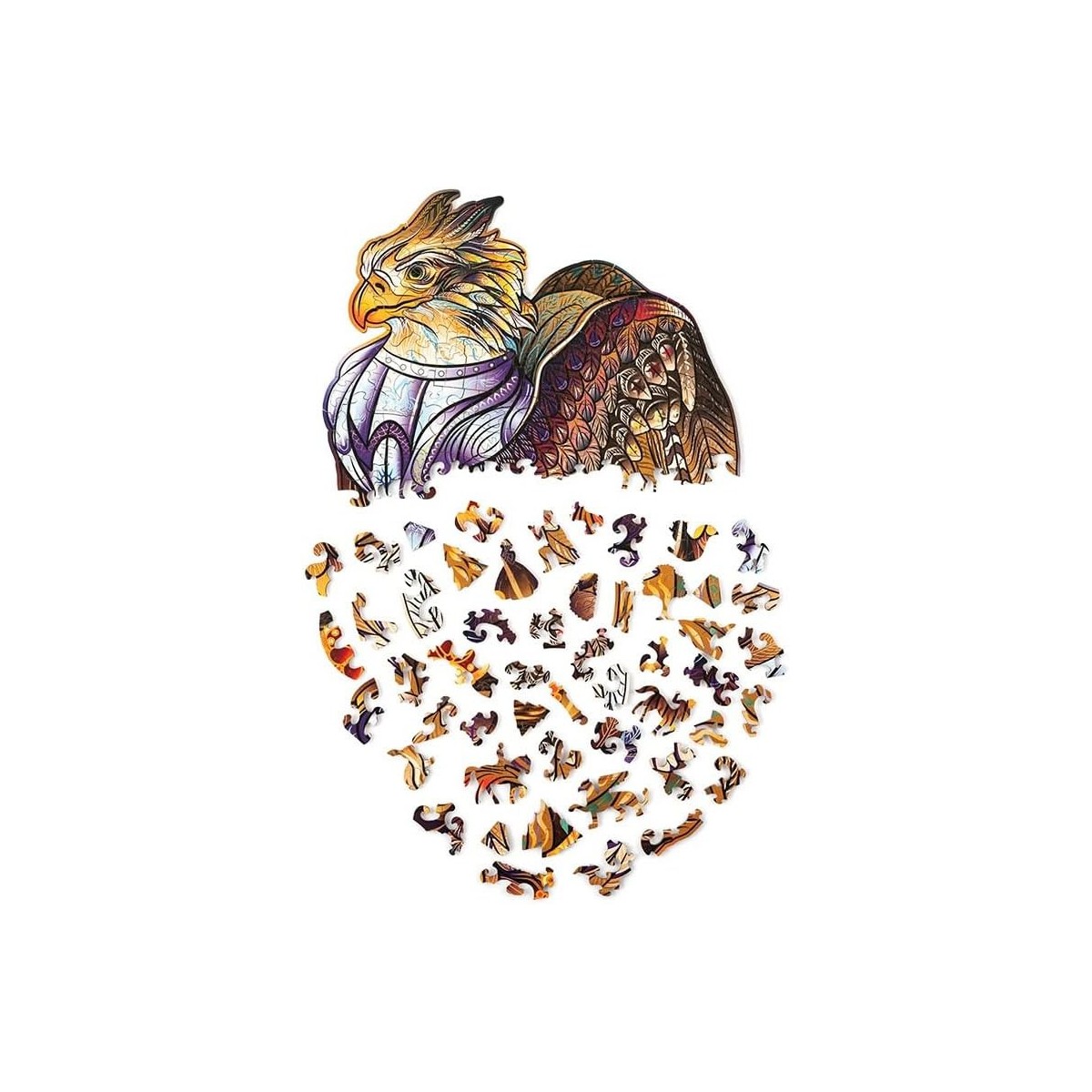 Puzzle en bois coloré Griffon 183 pièces