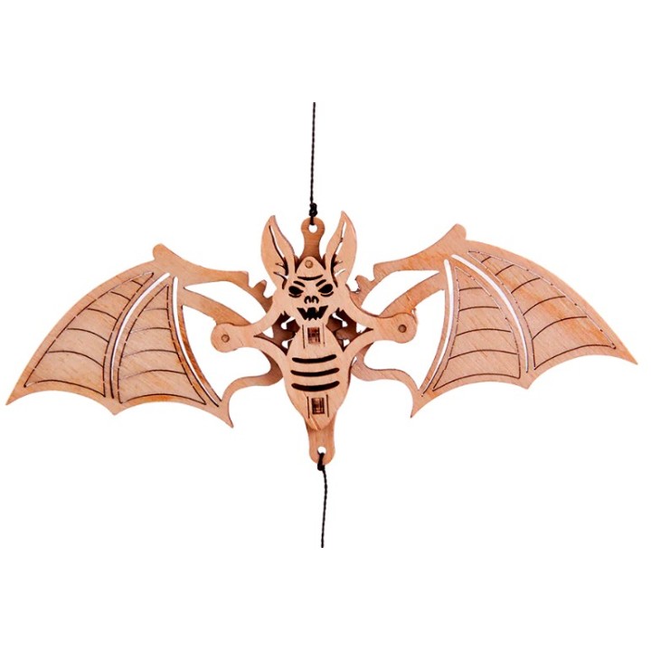 Maquettes en bois Lot de 4 (ange, chauve-souris, citrouille, crâne)
