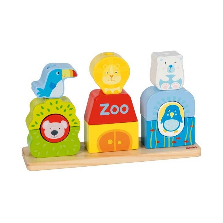 Jeu en bois à encastrer et empiler Zoo