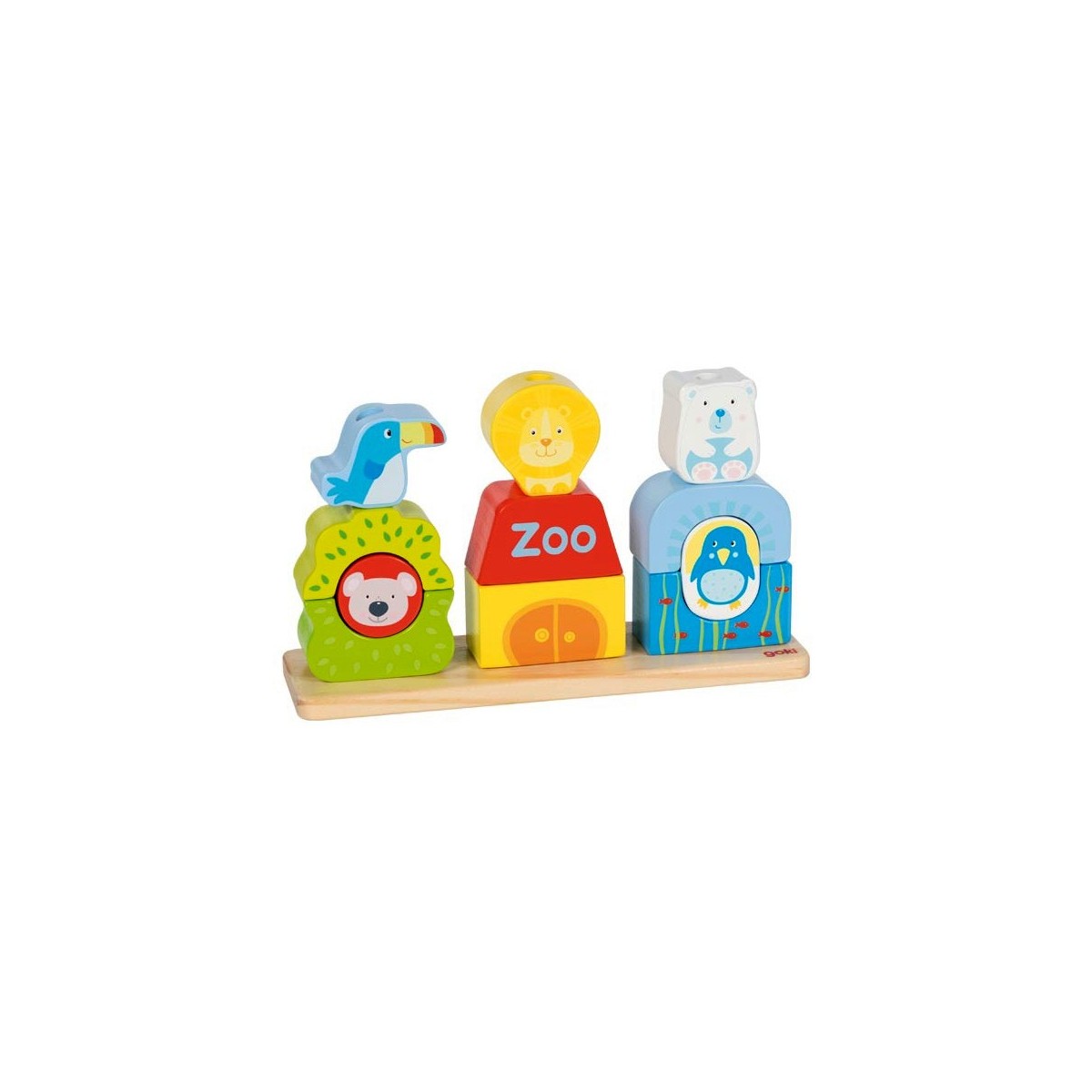 Jeu en bois à encastrer et empiler Zoo