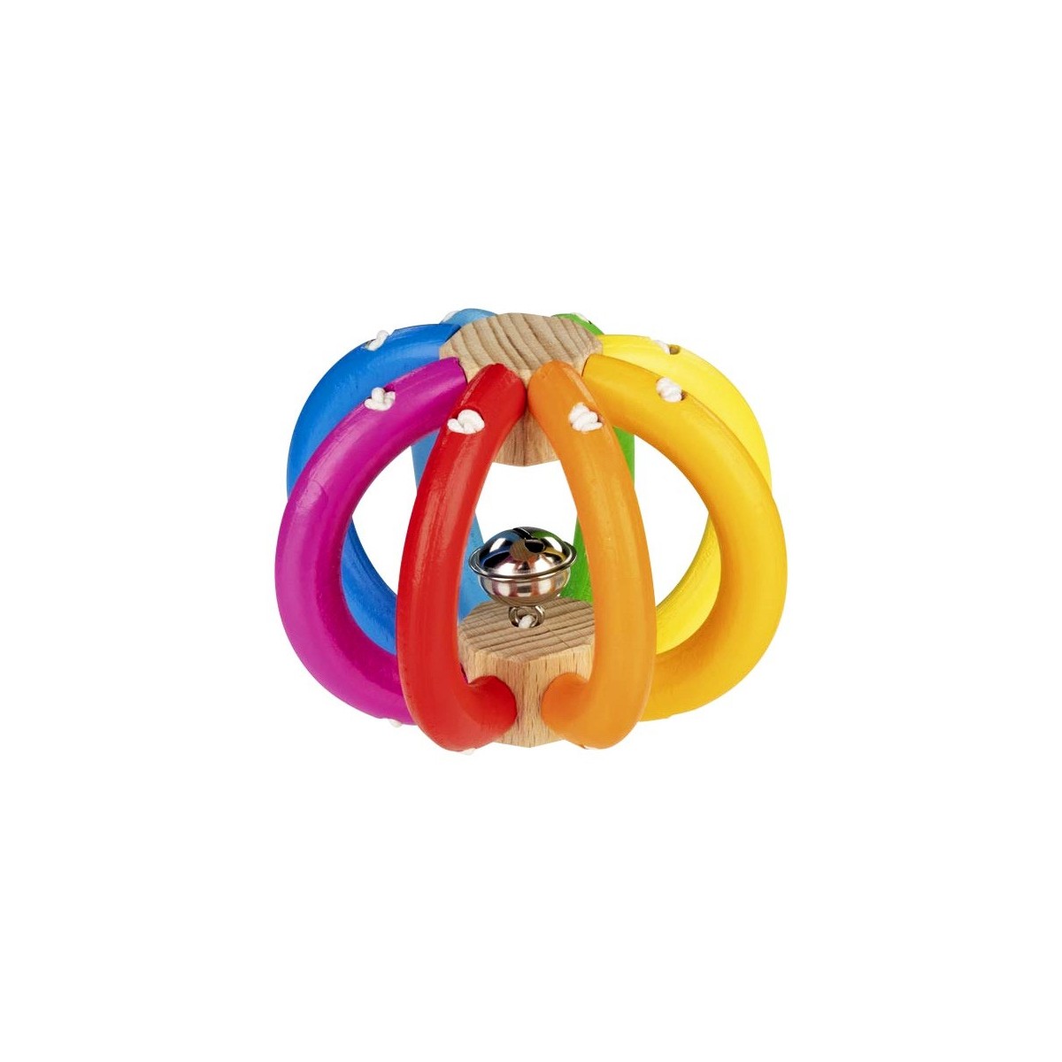 Hochet en bois flexible pour bébé avec grelot