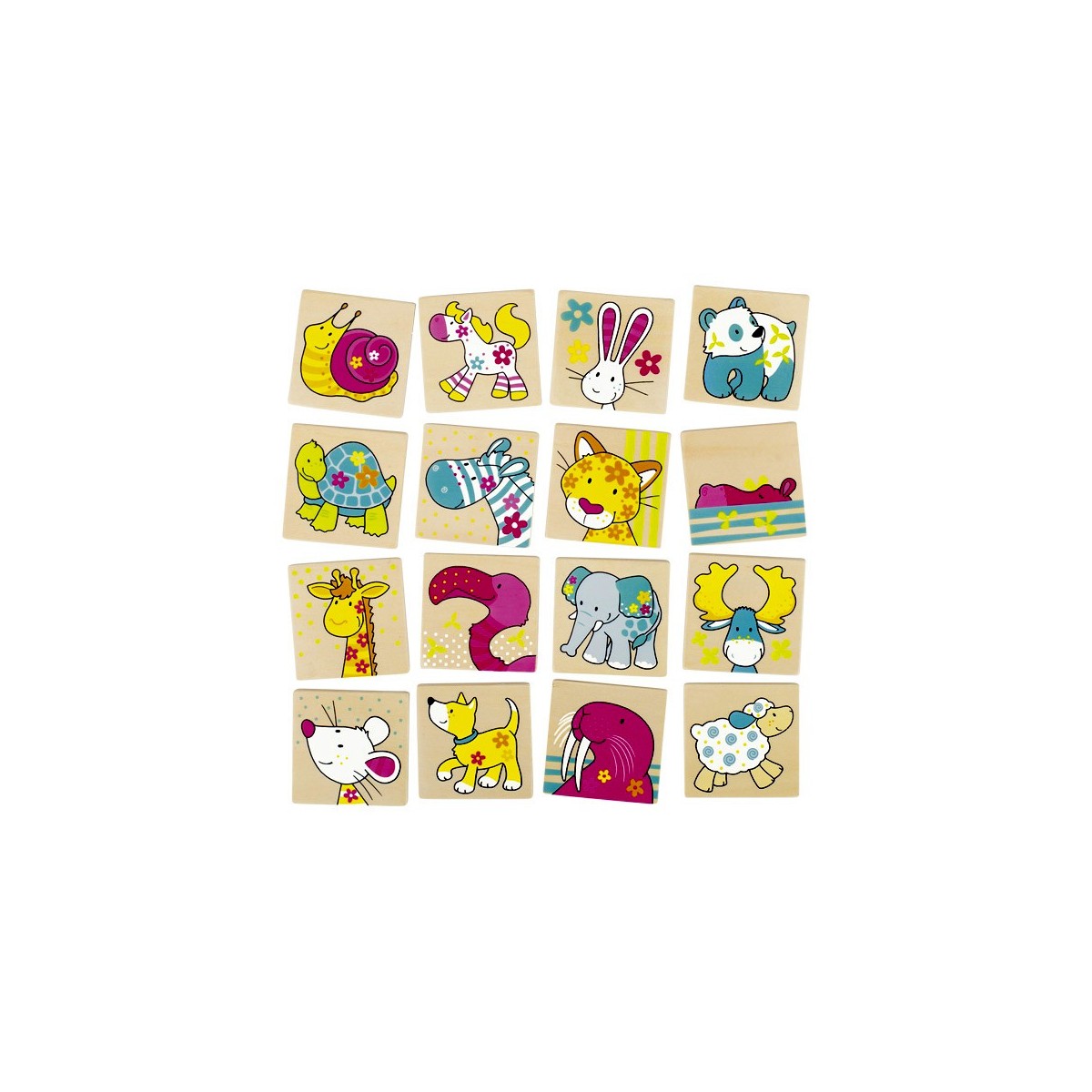 Jeu de mémory enfant en bois Animaux Susibelle