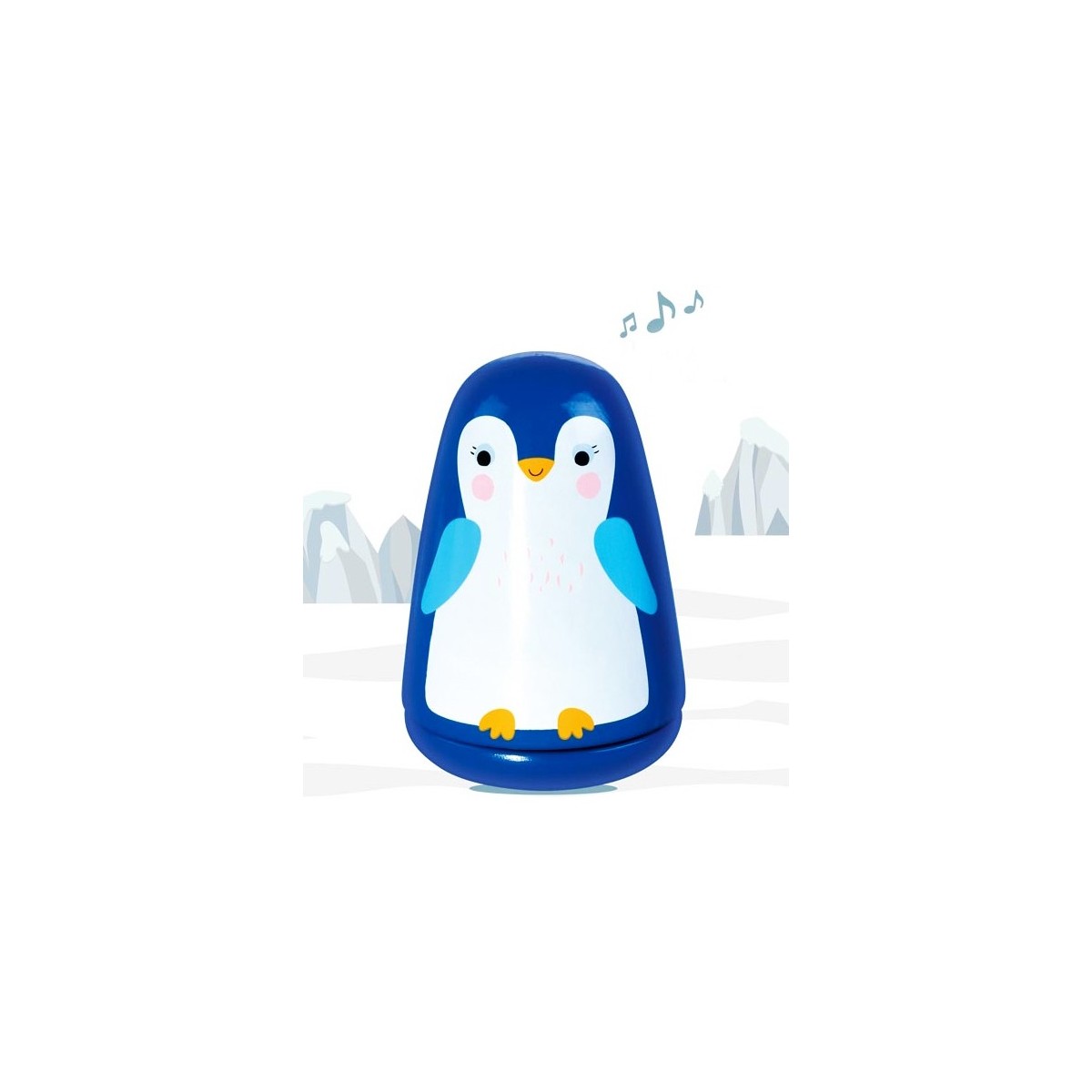 Boîte à musique pingouin en bois Douce mélodie