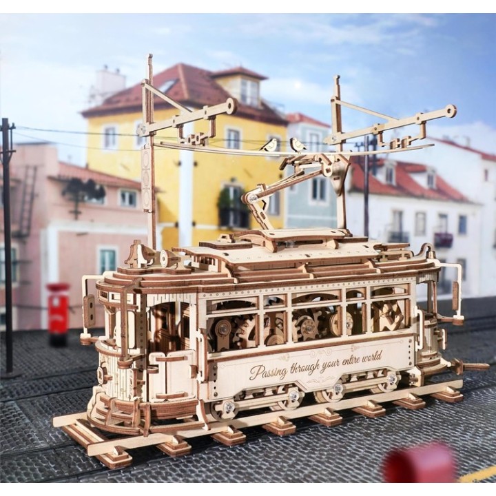 Maquette en bois animée Tramway vintage