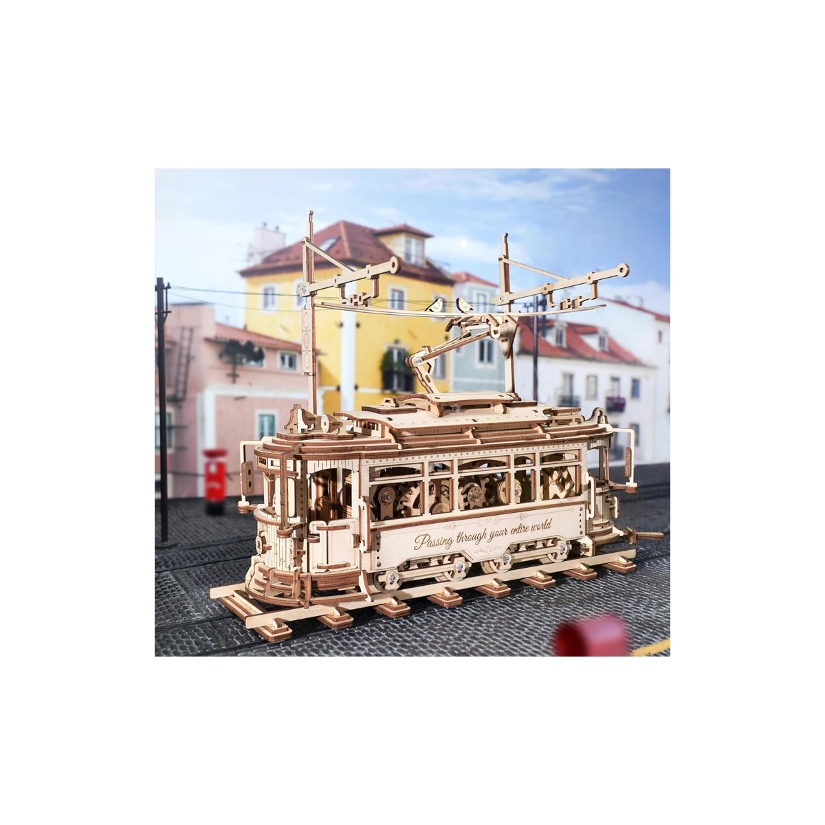 Maquette en bois animée Tramway vintage