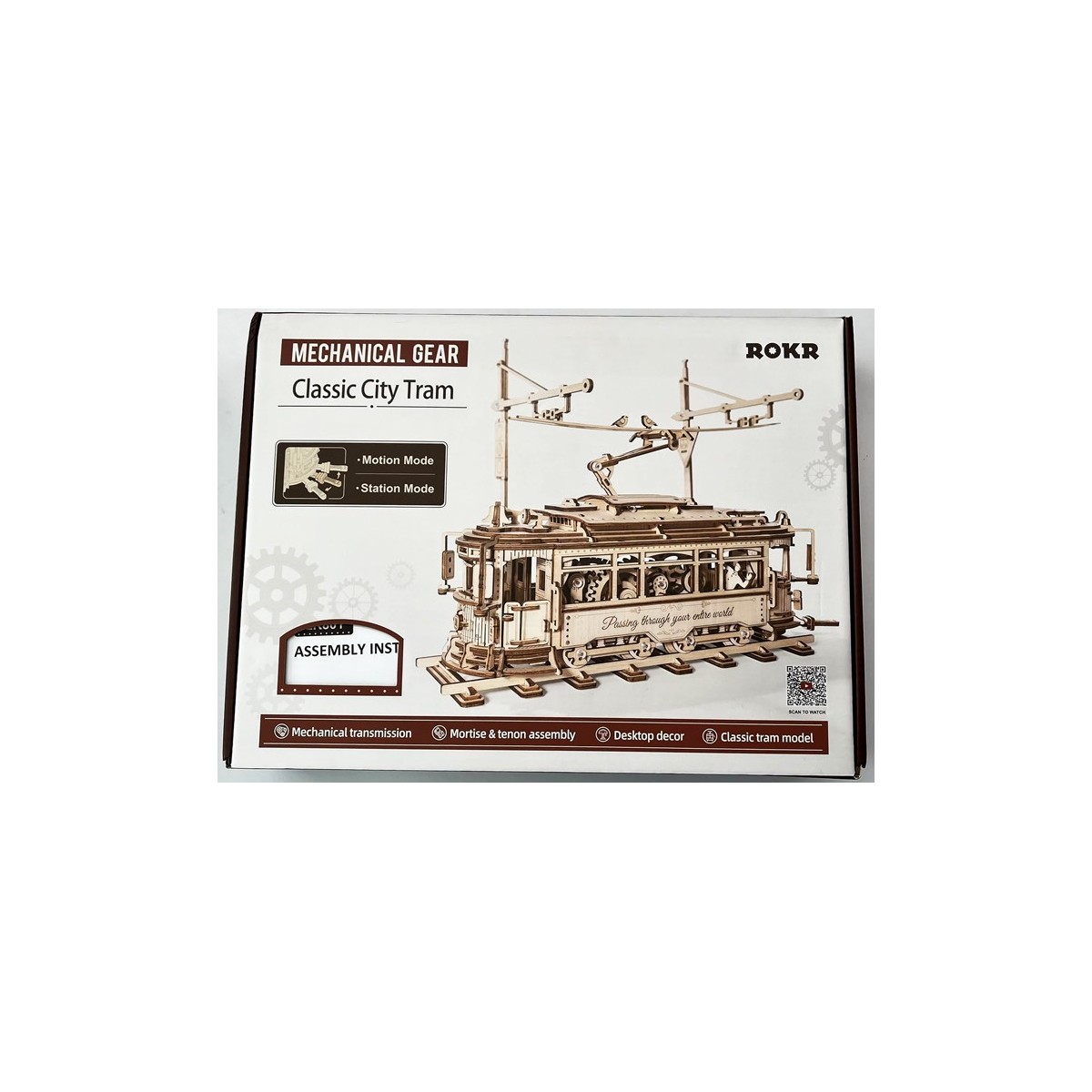 Maquette en bois animée Tramway vintage