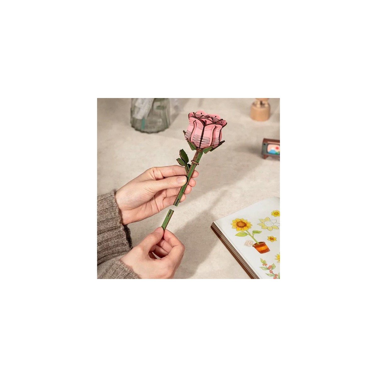 Maquette en bois Bouquet de fleurs