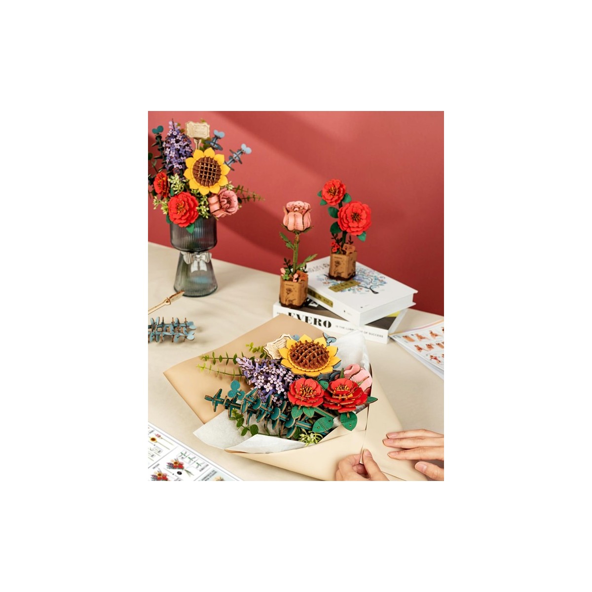 Maquette en bois Bouquet de fleurs