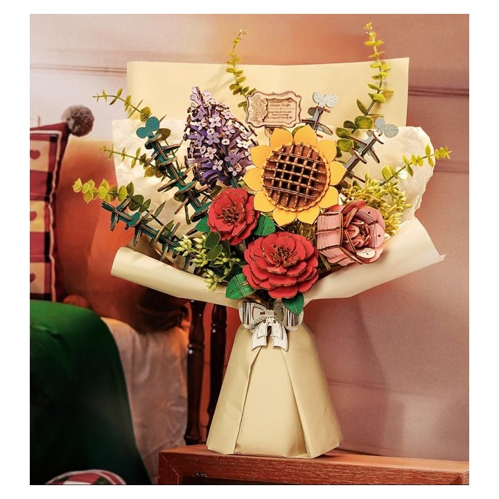 Maquette en bois Bouquet de fleurs