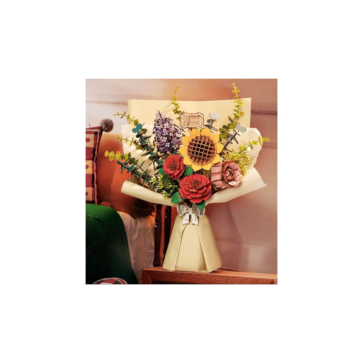 Maquette en bois Bouquet de fleurs