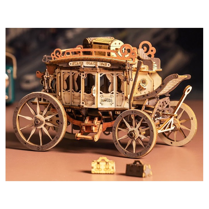 Maquette en bois animée musicale Diligence