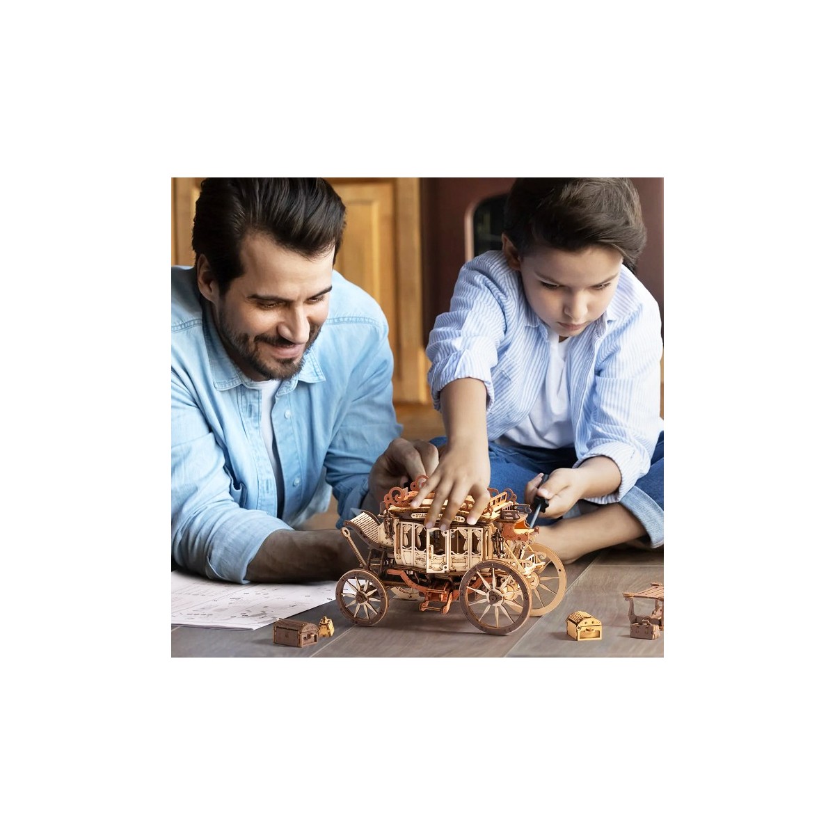 Maquette en bois animée musicale Diligence