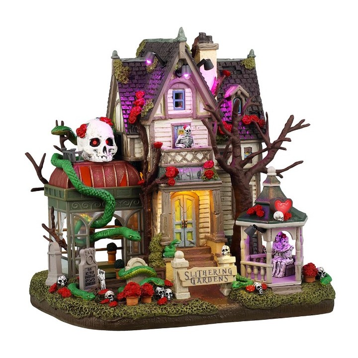 Maison et jardin hantés lumineux LEMAX Halloween