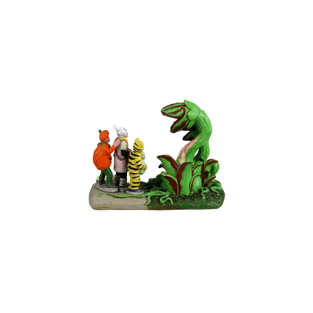Plante carnivore et enfants Lemax Halloween