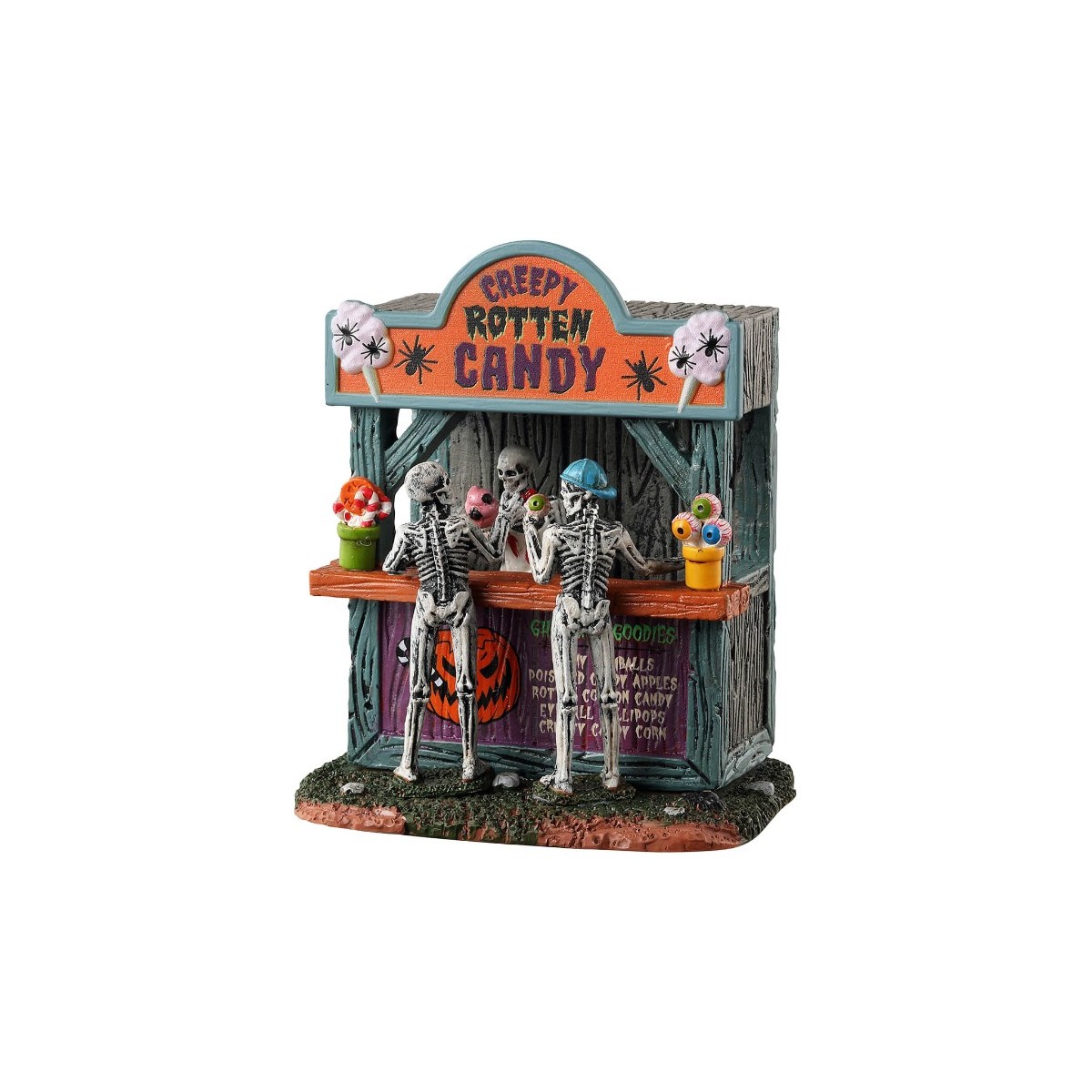 Squelettes au stand de bonbons Lemax Halloween