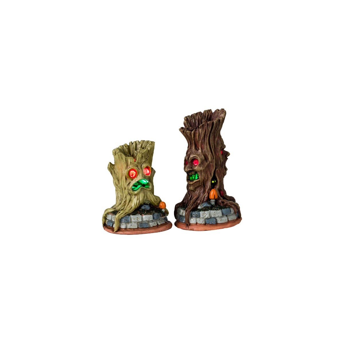 Troncs d'arbres effrayants lumineux Lot de 2 Lemax Halloween Troncs d'arbres effrayants lumineux Lot de 2 Lemax Halloween