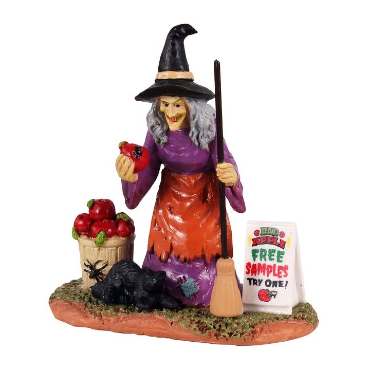 Sorcière et pommes Lemax Halloween