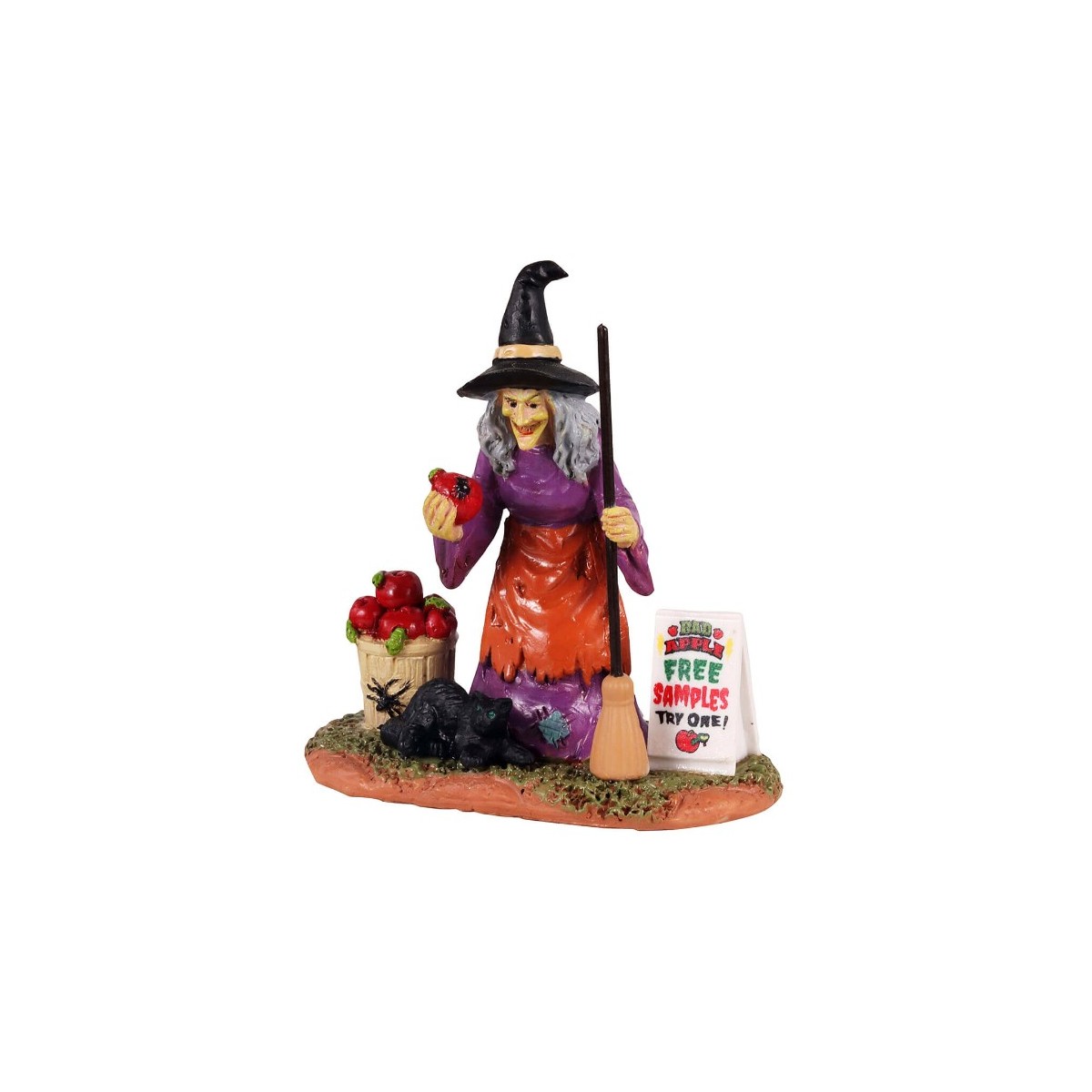 Sorcière et pommes Lemax Halloween