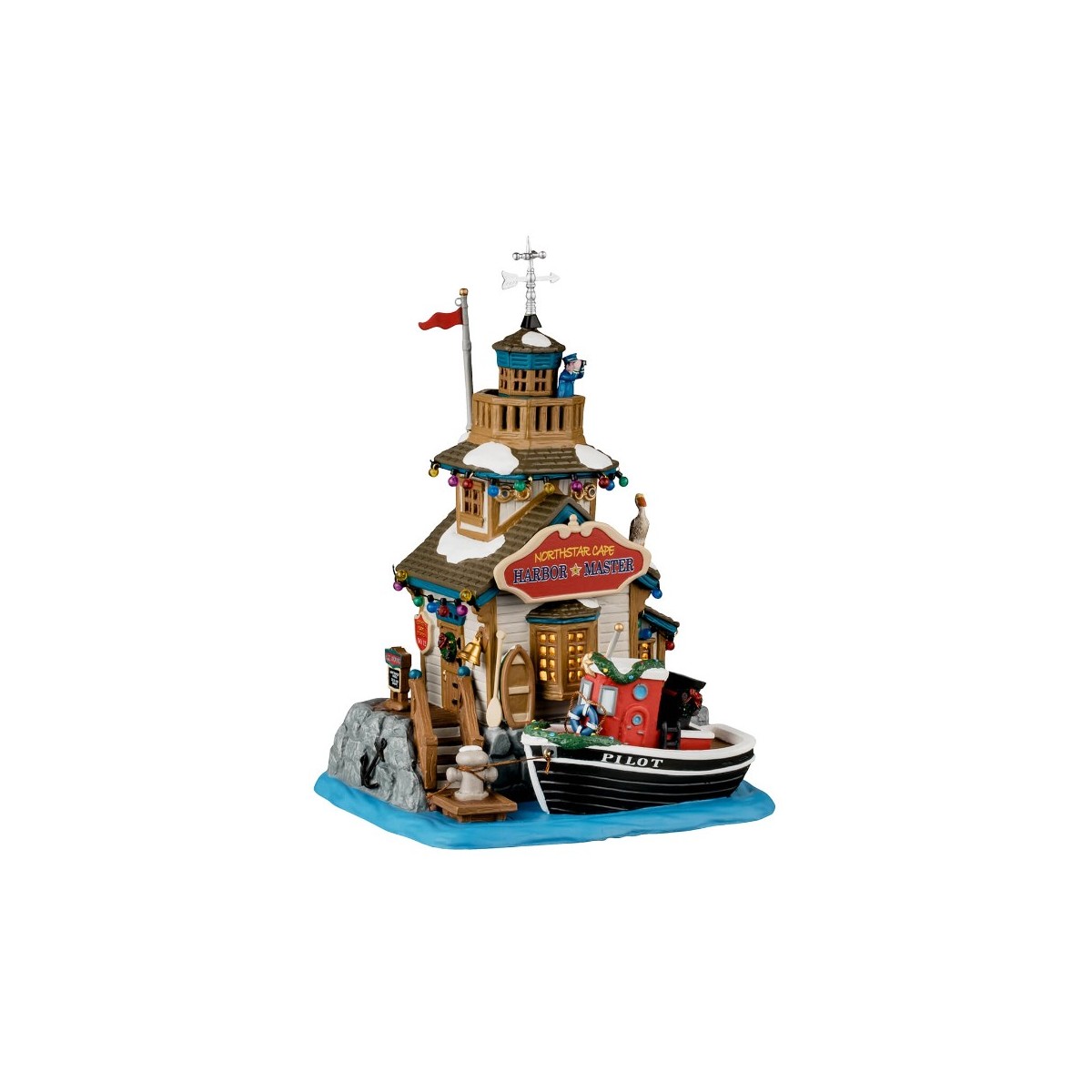 Maison du capitaine du port lumineuse Lemax