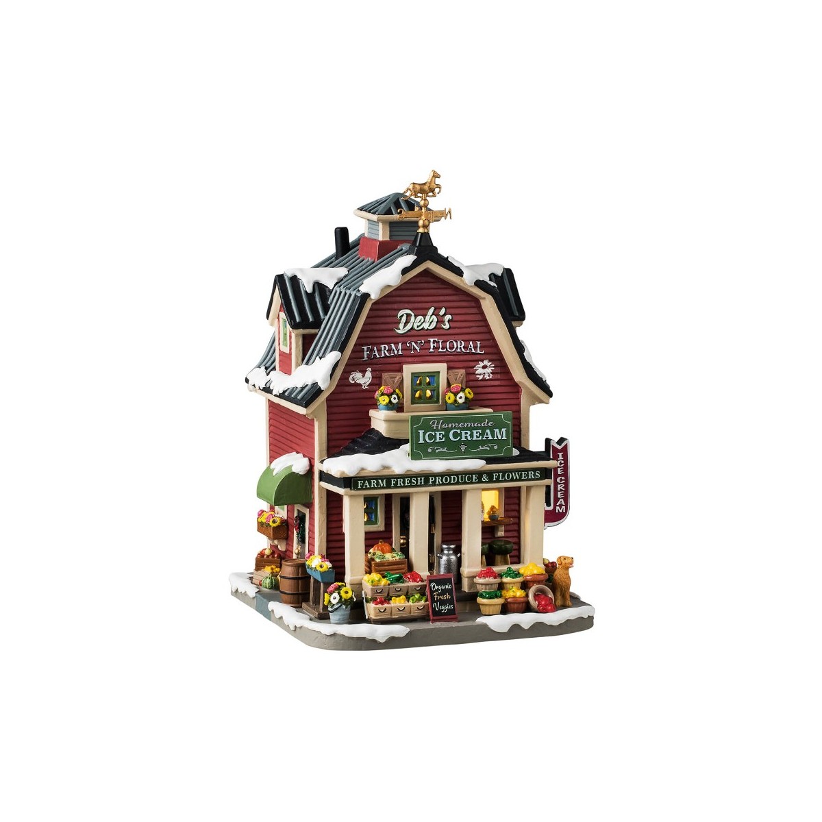 Maison lumineuse Ferme et fleurs Lemax