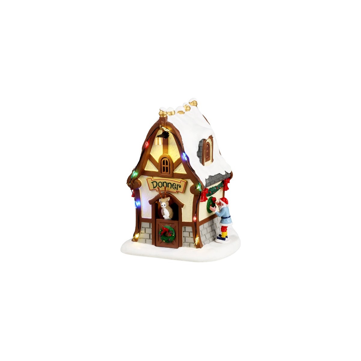 Maison lumineuse du Renne de Noël Donner Lemax