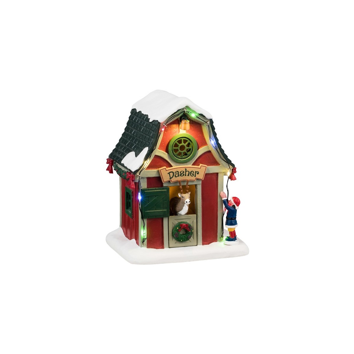 Maison lumineuse du Renne de Noël Dasher Lemax