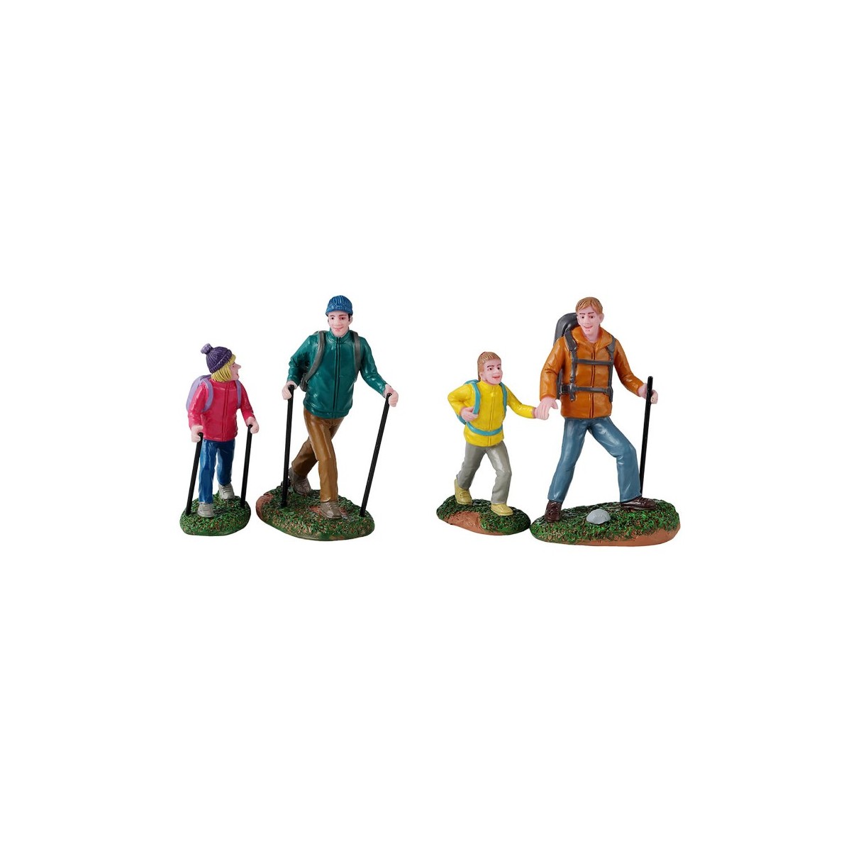 Randonneurs Pères et filles Lot de 4 Lemax