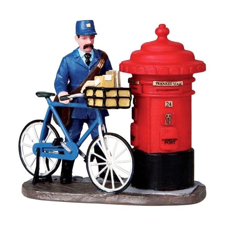 Facteur à vélo et boîte aux lettres Lemax
