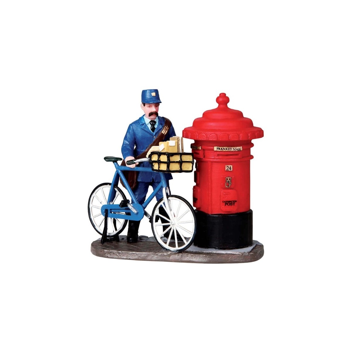 Facteur à vélo et boîte aux lettres Lemax