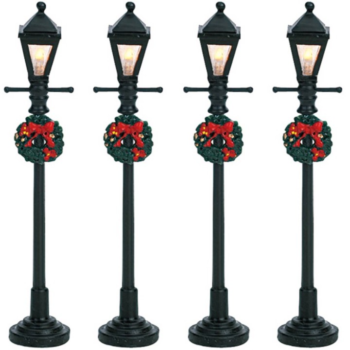 Lampadaires décorés lumineux Lot de 4 Lemax