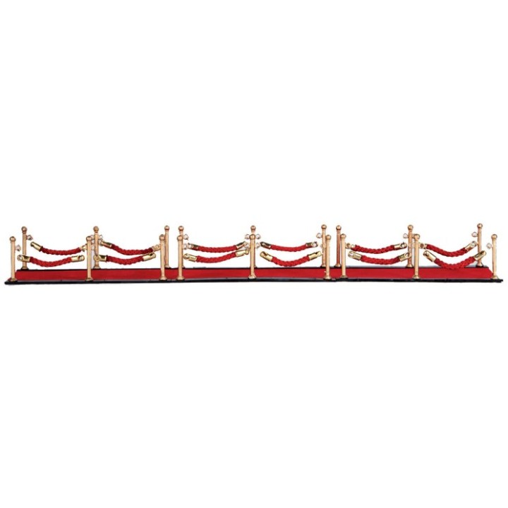 Tapis rouge et barrières dorées Lot de 7 Lemax