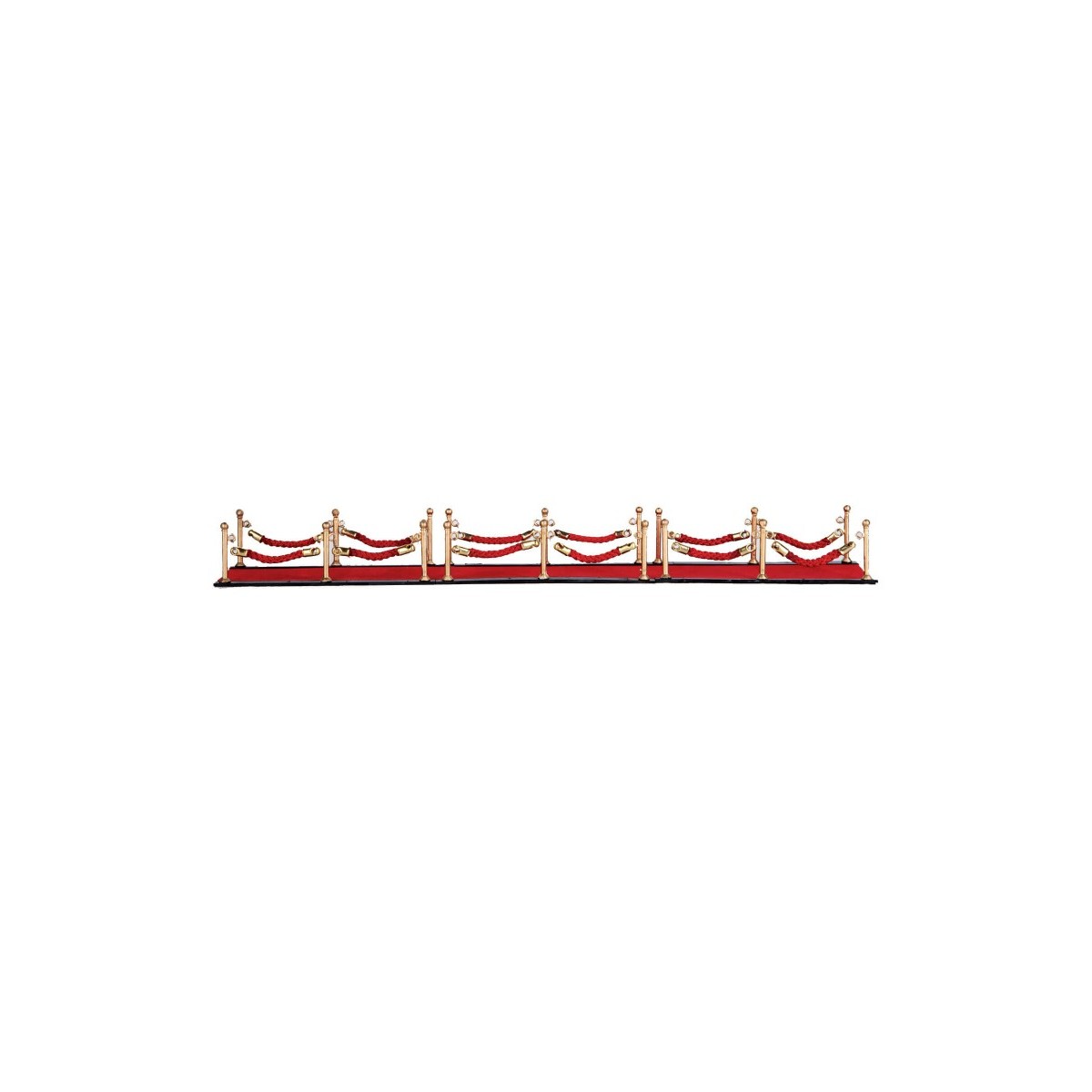 Tapis rouge et barrières dorées Lot de 7 Lemax