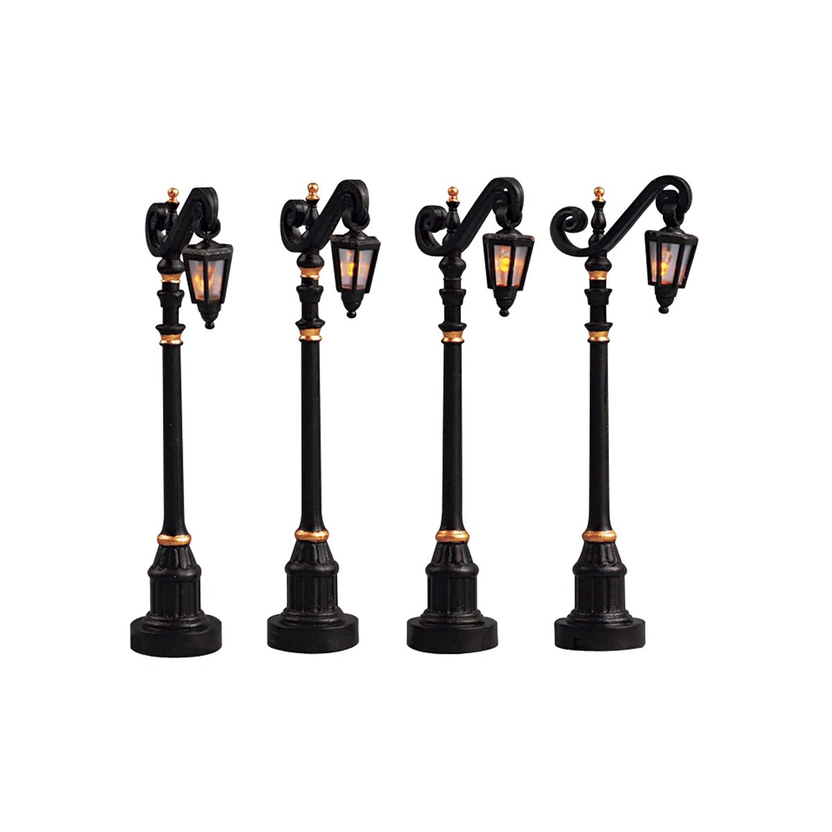Lampadaires lumineux vintage Lot de 4 Lemax