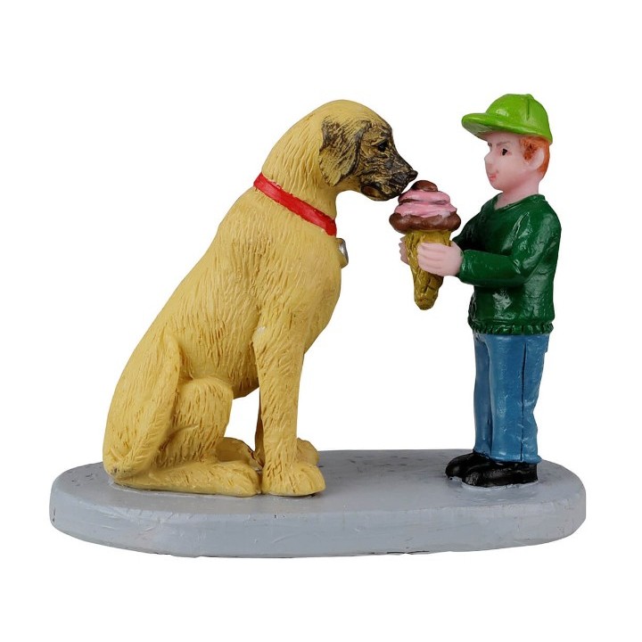 Enfant et chien Lemax