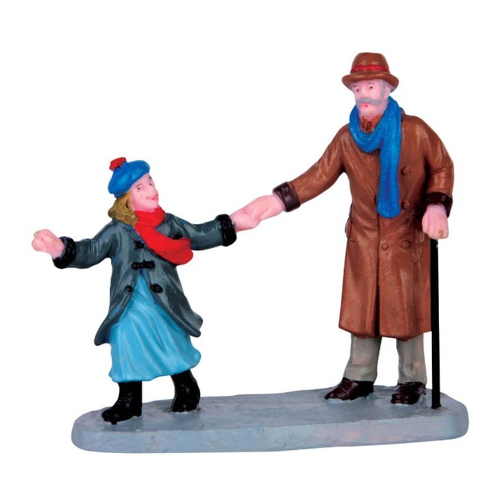 Grand-père et sa petite-fille Lemax