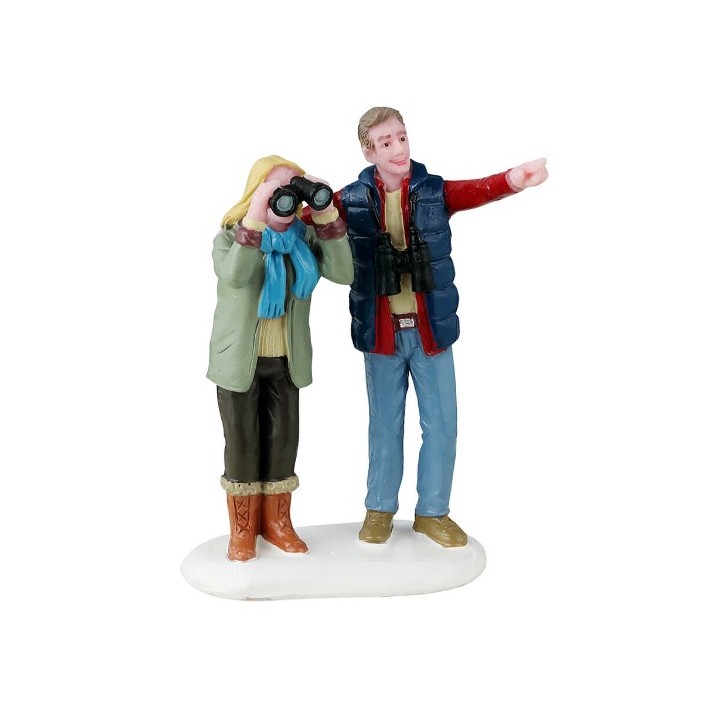 Couple d'amoureux avec jumelles Lemax