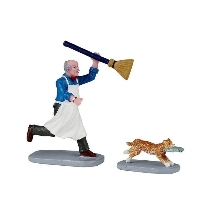 Poissonnier et chat Lot de 2 Lemax