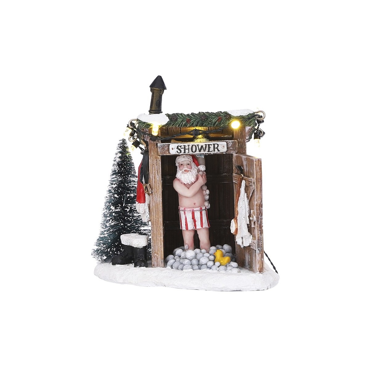 Père Noël sous la douche Lumineux Luville