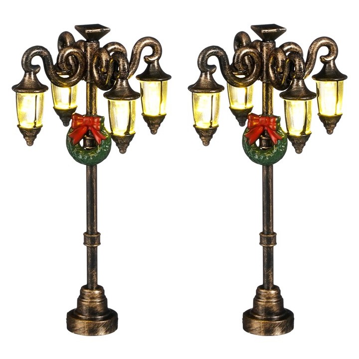 Lampadaires lumineux décorés Lot de 2 Luville