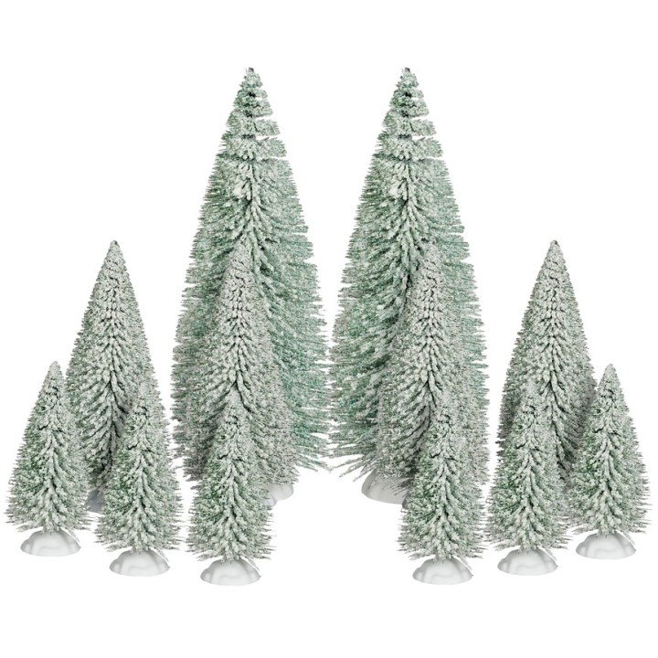 Assortiment Sapins enneigés Lot de 12 Luville