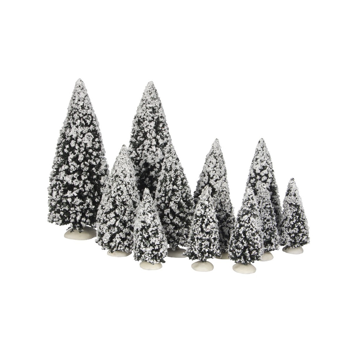 Assortiment Sapins enneigés Lot de 12