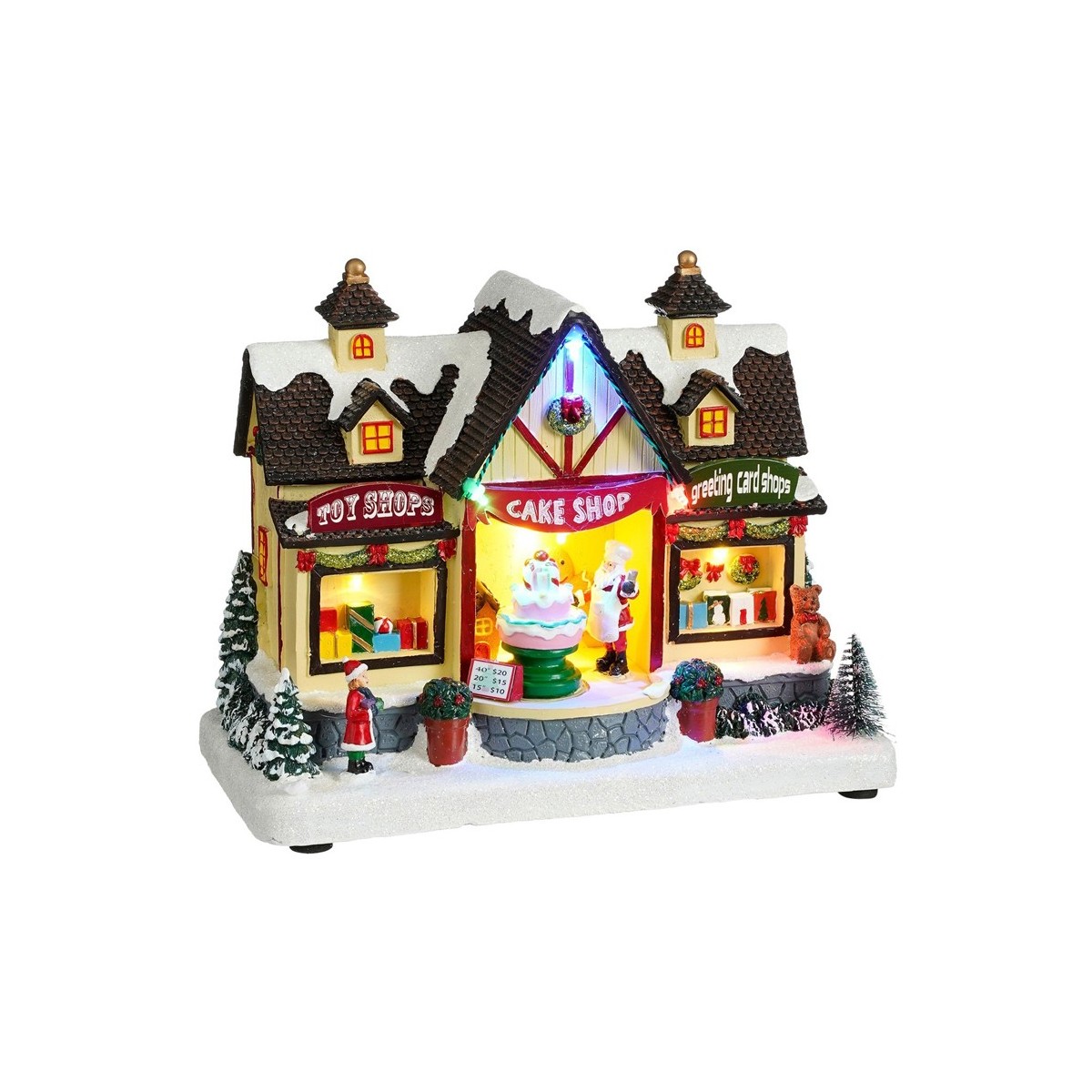 Magasin de Noël Gâteaux animé lumineux Luville