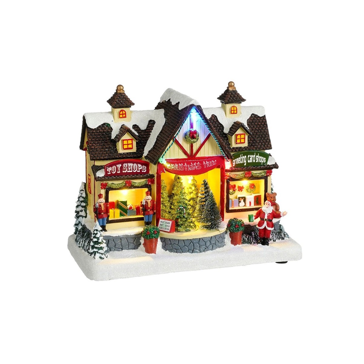 Magasin Sapins de Noël animé lumineux Luville
