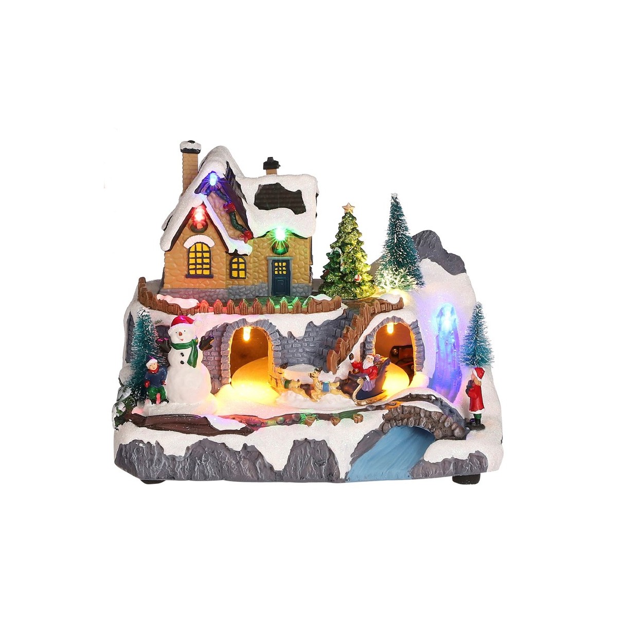 Scène animée lumineuse Traineau Père Noël Luville