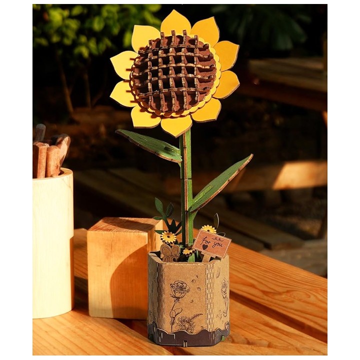 Maquette en bois Fleur Tournesol
