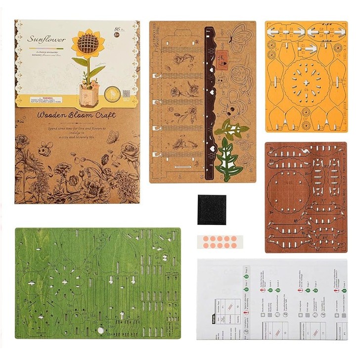 Maquette en bois Fleur Tournesol