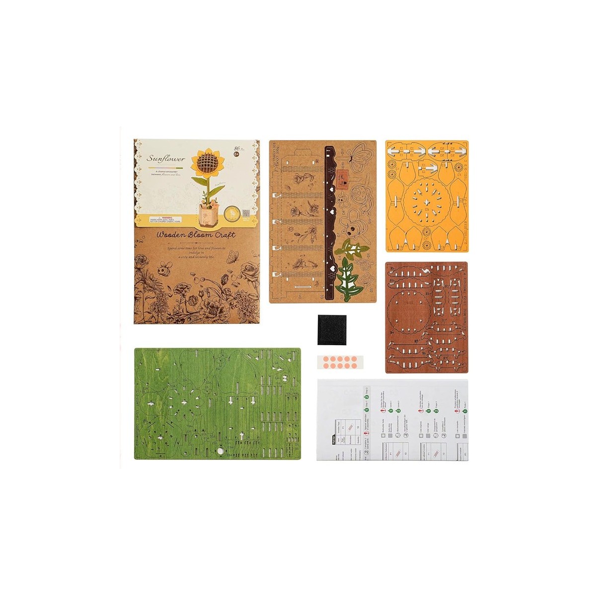 Maquette en bois Fleur Tournesol